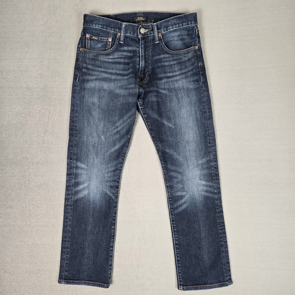 Polo Ralph Lauren Selvedge Jeans Mens 30x27 Varick Slim Straight Med-Wash Denim